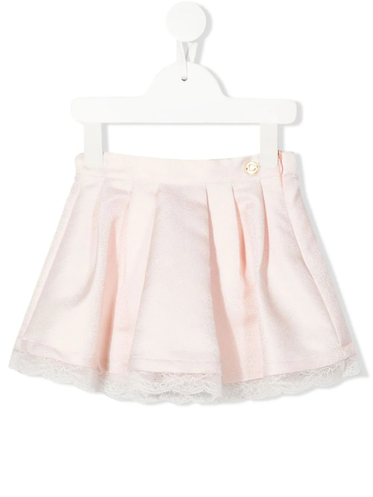 Roberto Cavalli Junior атласная юбка с кружевной отделкой, розовый 
Roberto Cavalli Junior атласная юбка с кружевной отделкой, розовый