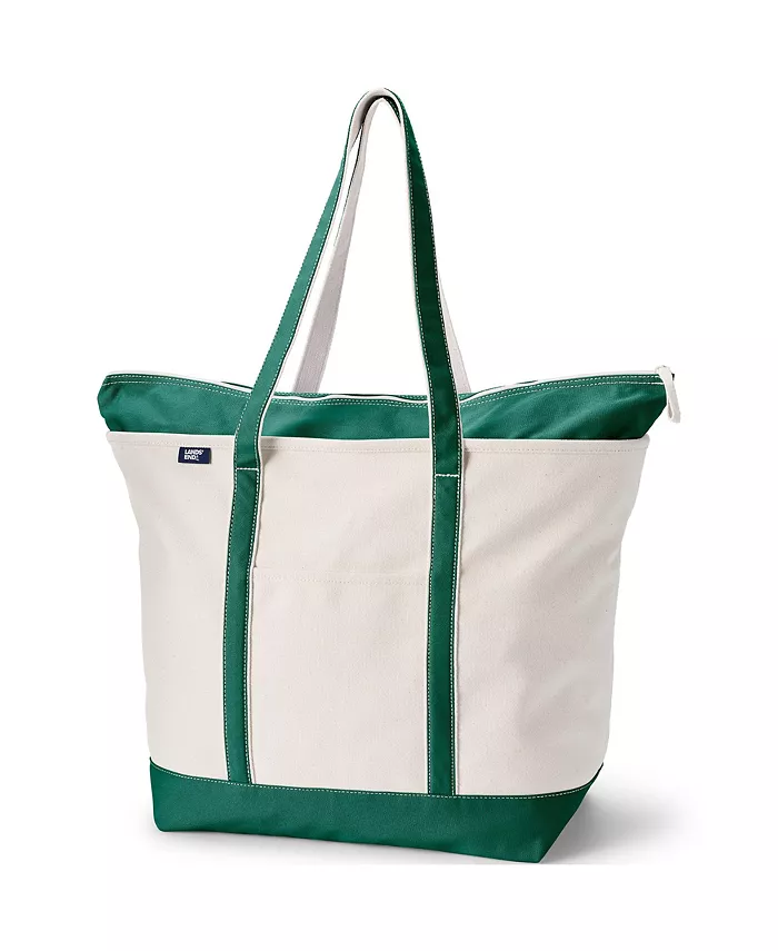 Большая натуральная холщовая сумка-шоппер с 5 карманами, длинными ручками и верхом на молнии Lands' End, белый
Большая натуральная холщовая сумка-шоппер с 5 карманами, длинными ручками и верхом на молнии Lands' End, белый