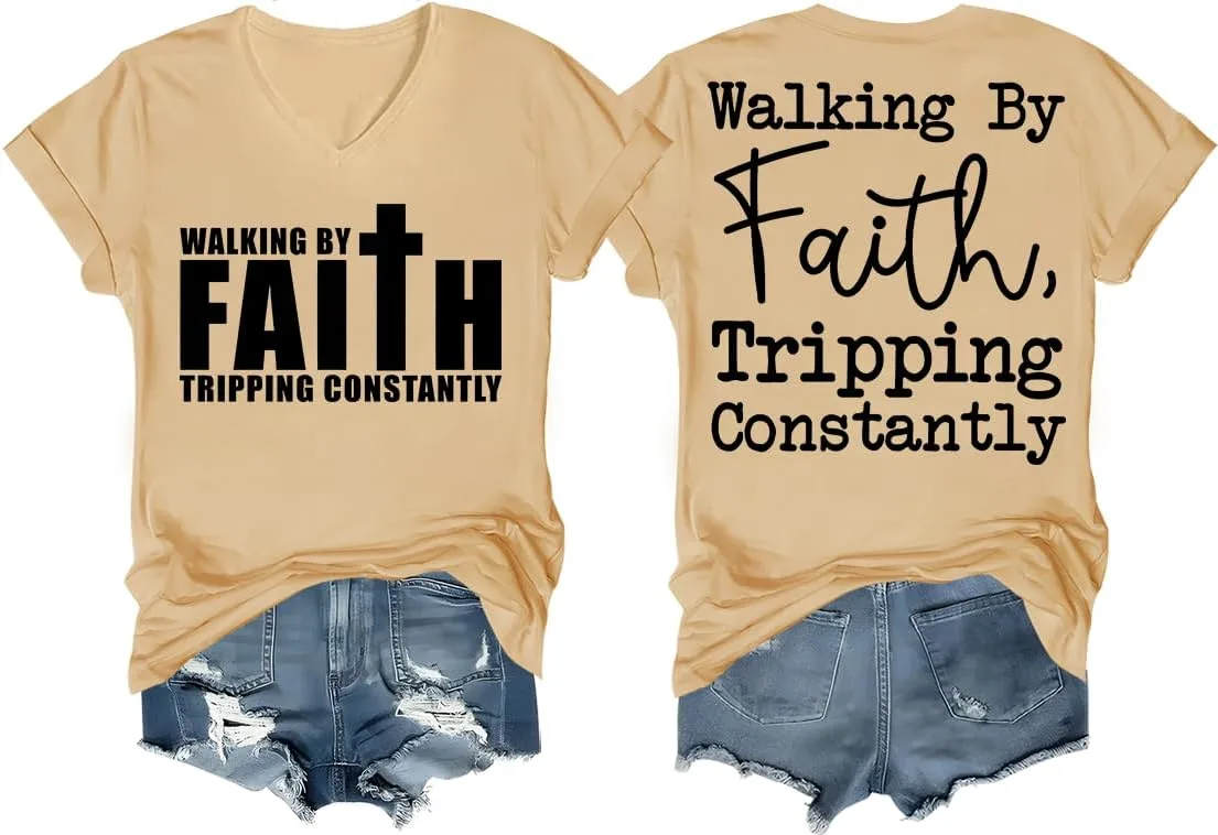 Футболка V-Neck Walking by Faith Tripping Constantly NACJOM
Футболка V-Neck Walking by Faith Tripping Constantly NACJOM
