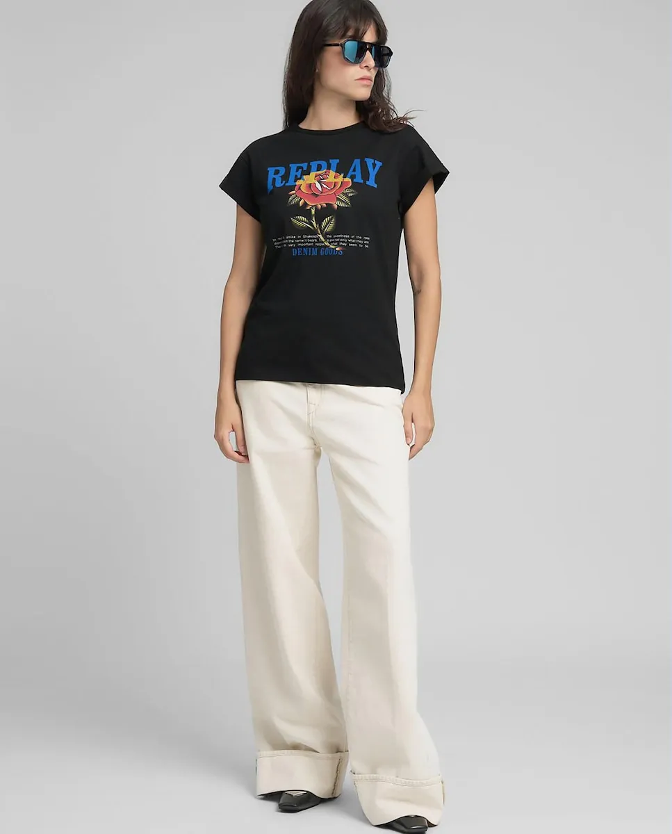 Футболка для женщин с коротким рукавом и круглым вырезом Replay, черный
Футболка для женщин с коротким рукавом и круглым вырезом Replay, черный