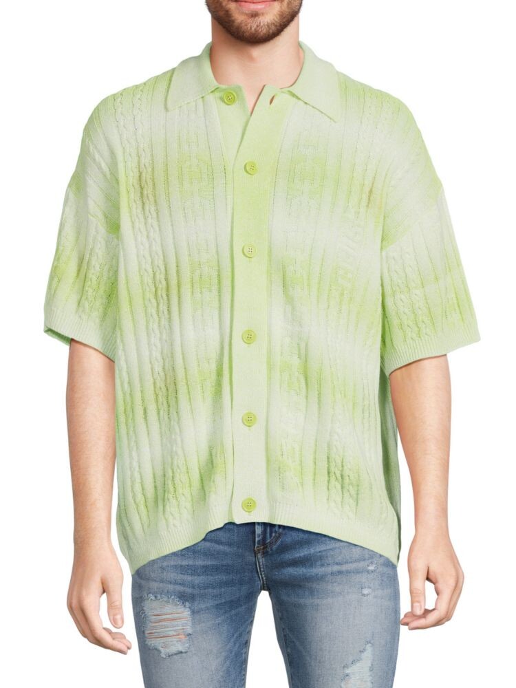 Свитер-поло вязанной вязки с эффектом омбре Gcds, цвет Light Green
Свитер-поло вязанной вязки с эффектом омбре Gcds, цвет Light Green