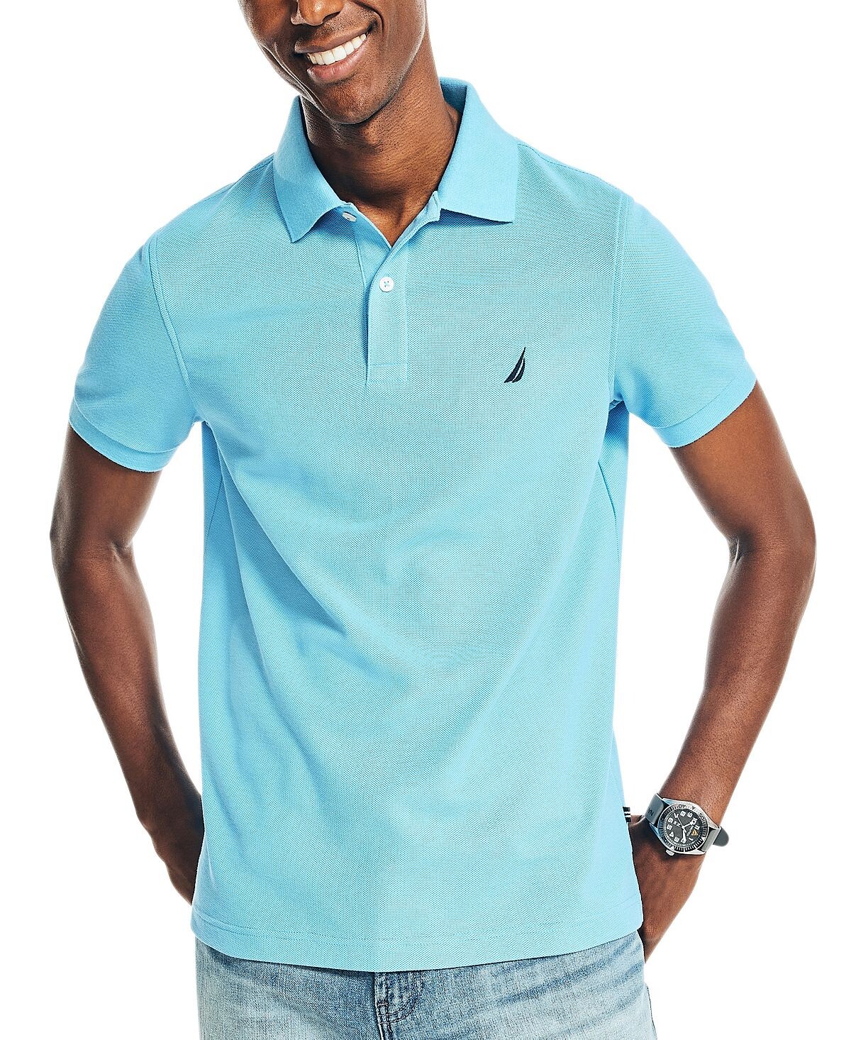 Мужская рубашка поло узкого кроя, изготовленная из экологически чистых материалов Nautica
Мужская рубашка поло узкого кроя, изготовленная из экологически чистых материалов Nautica