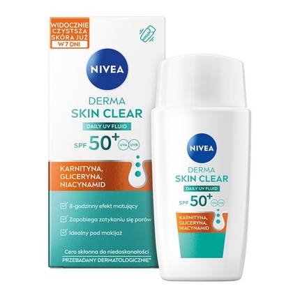 Солнцезащитный флюид Derma Skin Clear Daily UV Fluid SPF 50+ Under Makeup 40ml
Солнцезащитный флюид Derma Skin Clear Daily UV Fluid SPF 50+ Under Makeup 40ml