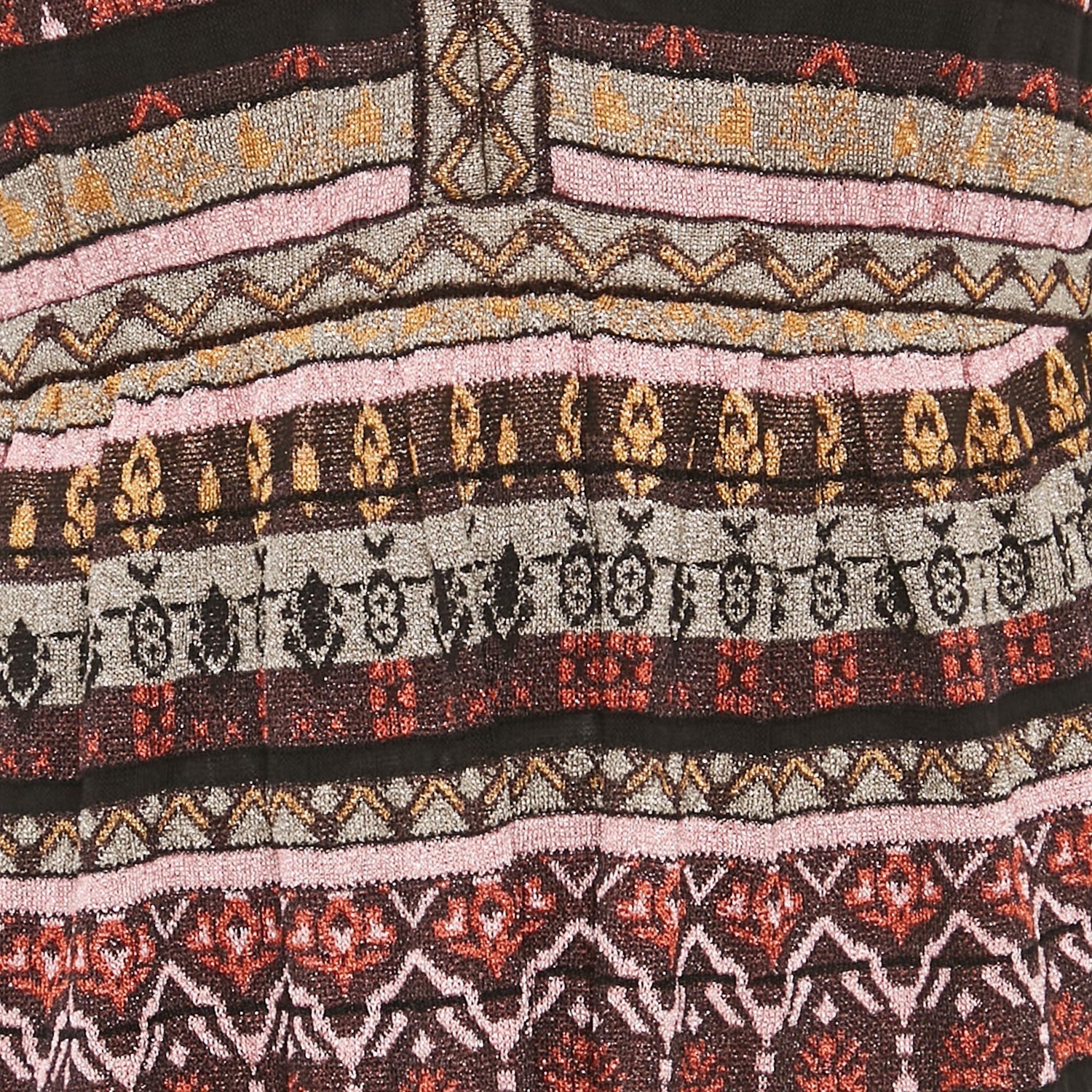 M Missoni Платье-макси без рукавов Missoni в черно-фиолетовую полоску из люрекса
M Missoni Платье-макси без рукавов Missoni в черно-фиолетовую полоску из люрекса