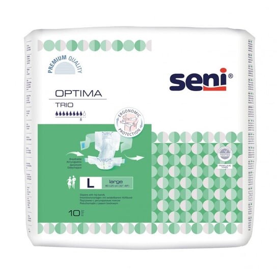 Подгузники Seni Optima Trio L с регулируемым поясным ремнем 10 шт.
Подгузники Seni Optima Trio L с регулируемым поясным ремнем 10 шт.