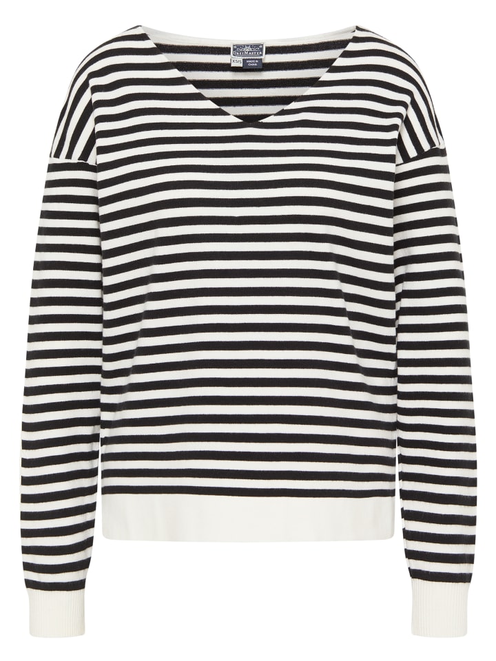 Женский вязаный свитер в кремово-белом и черном цветах DreiMaster Maritim
Женский вязаный свитер в кремово-белом и черном цветах DreiMaster Maritim