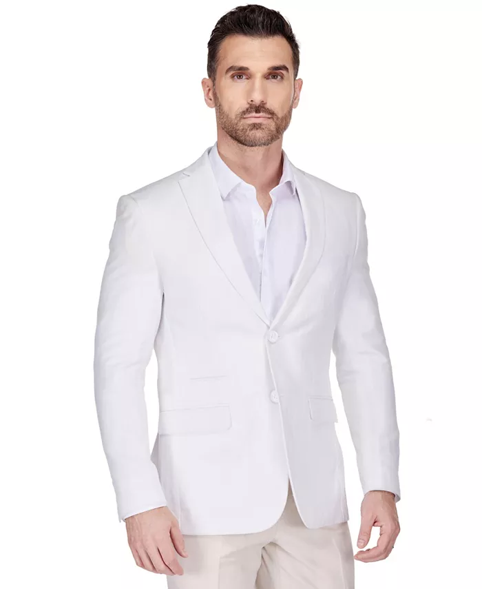 Мужской приталенный блейзер из смесового льна Gino Vitale, белый
Мужской приталенный блейзер из смесового льна Gino Vitale, белый