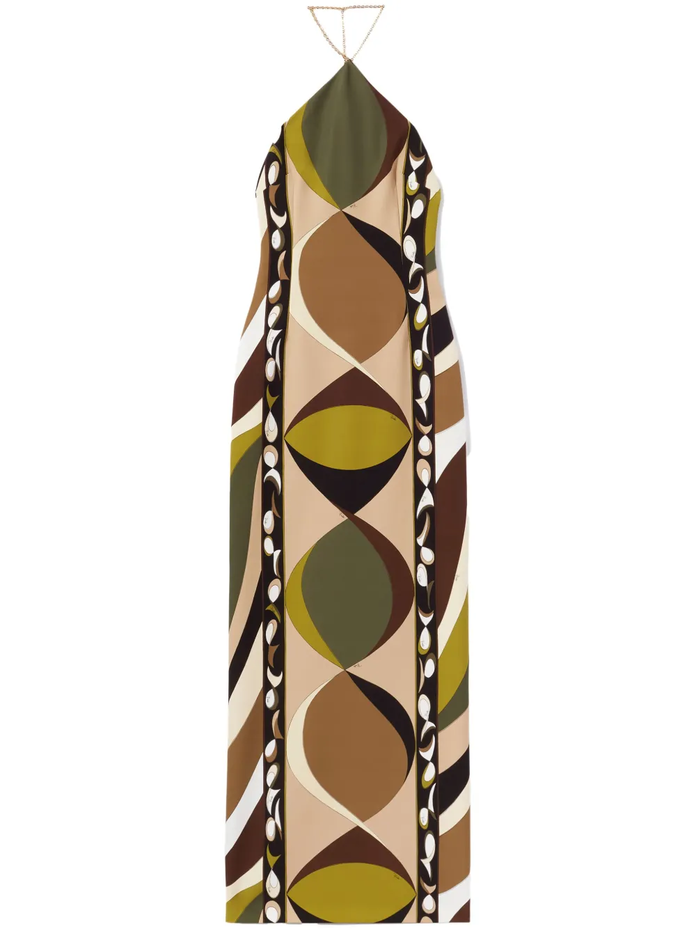 Платье с вырезом халтер и принтом Pesci PUCCI, зеленый 
Платье с вырезом халтер и принтом Pesci PUCCI, зеленый