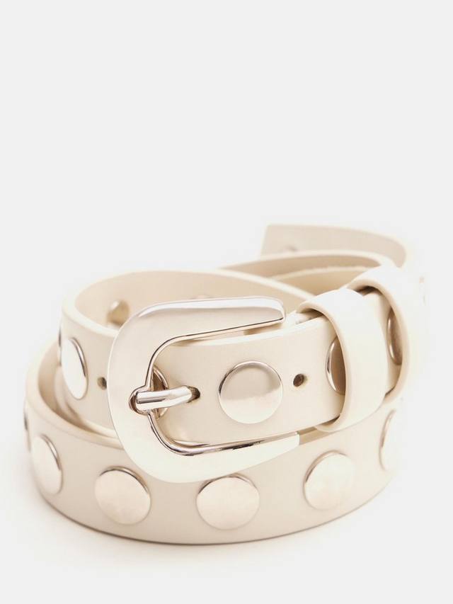 Кожаный ремень Seren с шипами HUSH, White
Кожаный ремень Seren с шипами HUSH, White