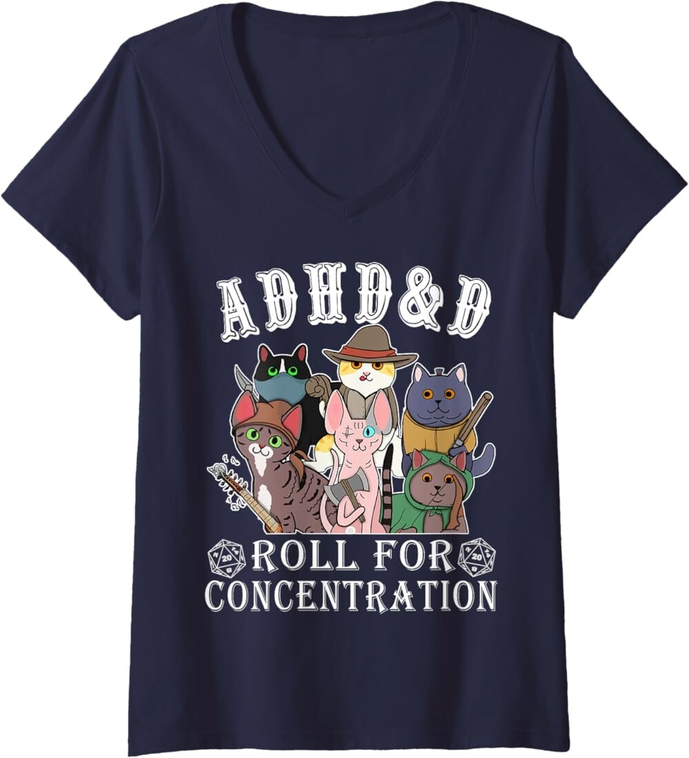 Женская футболка Funny Tees Gamer RPG Apparel Cats RPG Gamer Roll For Concentration D20 Dice Nerdy, темно-синий
Женская футболка Funny Tees Gamer RPG Apparel Cats RPG Gamer Roll For Concentration D20 Dice Nerdy, темно-синий