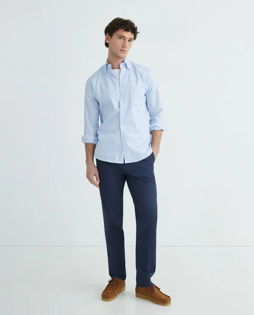 Мужская рубашка с длинным рукавом в клетку виши Mirto, светло-голубой
Мужская рубашка с длинным рукавом в клетку виши Mirto, светло-голубой