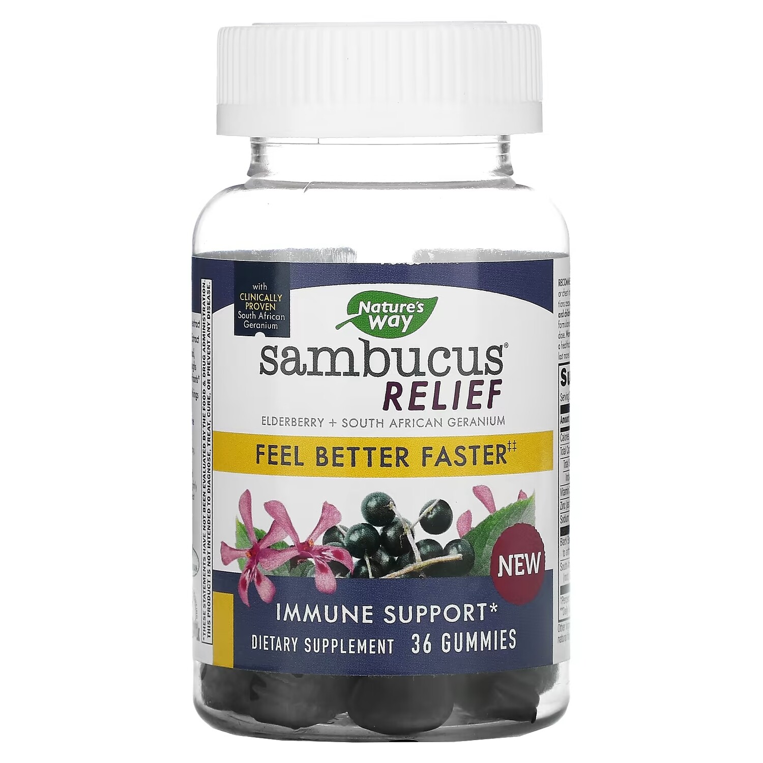 Добавка Nature's Way Sambucus Relief поддержка иммунитета, бузина и южноафриканская герань, 36 жевательных таблеток
Добавка Nature's Way Sambucus Relief поддержка иммунитета, бузина и южноафриканская герань, 36 жевательных таблеток