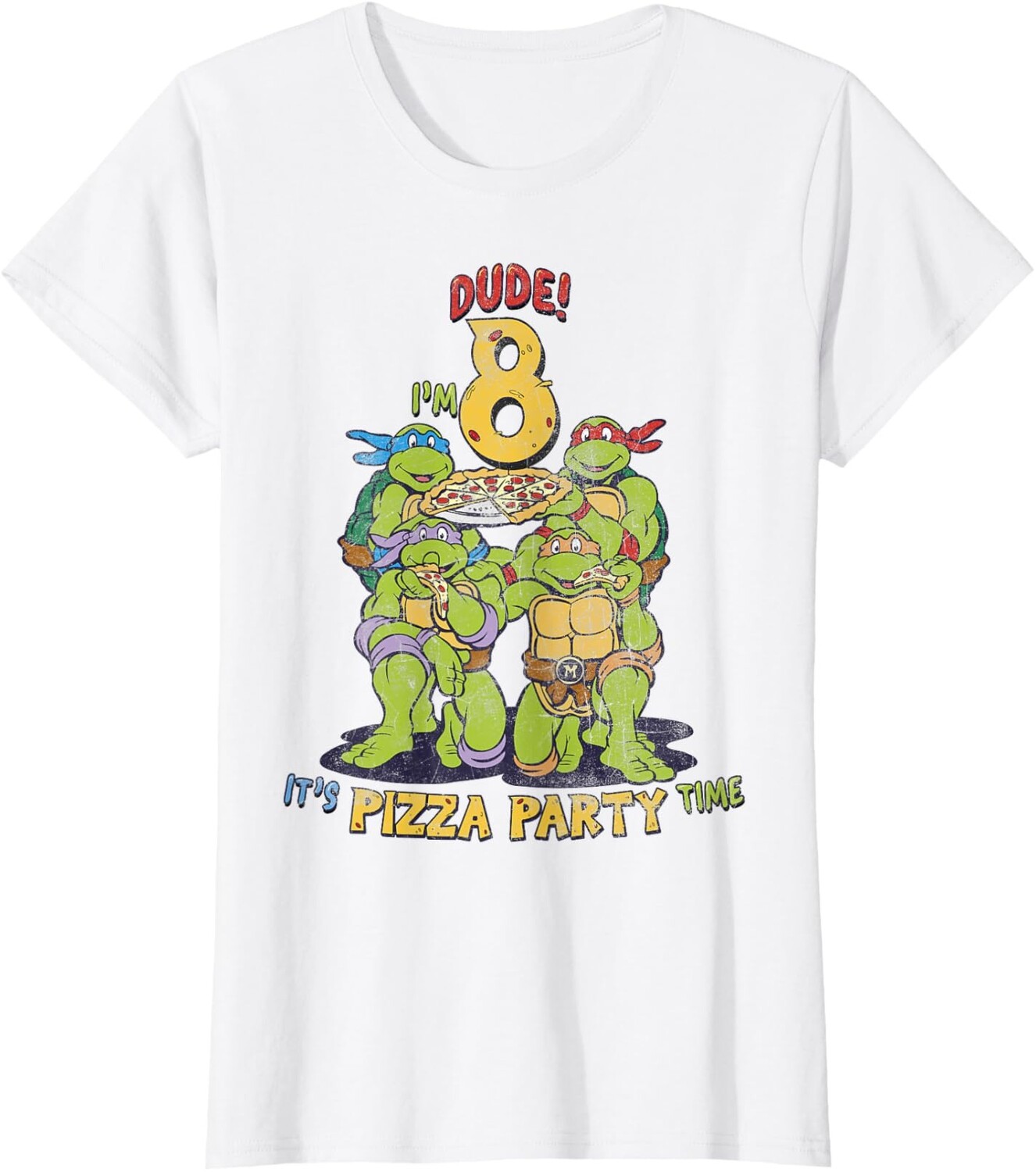 Женская футболка Teenage Mutant Ninja Turtles I'm 8 Dude Pizza Birthday Party, белый
Женская футболка Teenage Mutant Ninja Turtles I'm 8 Dude Pizza Birthday Party, белый