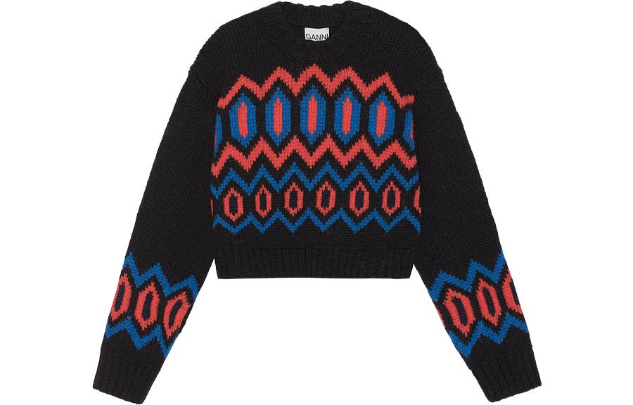 Узорчатый джемпер из органической шерсти GANNI, черный
Узорчатый джемпер из органической шерсти GANNI, черный