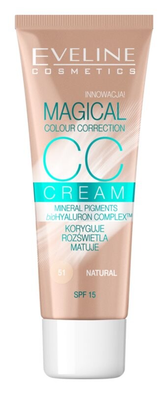 СС крем SPF 15 Eveline Cosmetics Magical Colour Correction, оттенок 51 Natural 30 мл
СС крем SPF 15 Eveline Cosmetics Magical Colour Correction, оттенок 51 Natural 30 мл