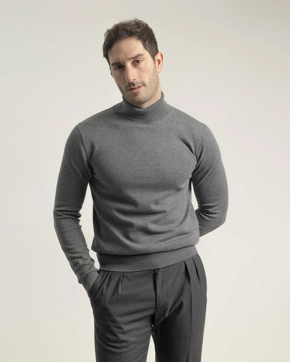 Мужской свитер с высоким воротником из хлопка PuroEgo, серый
Мужской свитер с высоким воротником из хлопка PuroEgo, серый