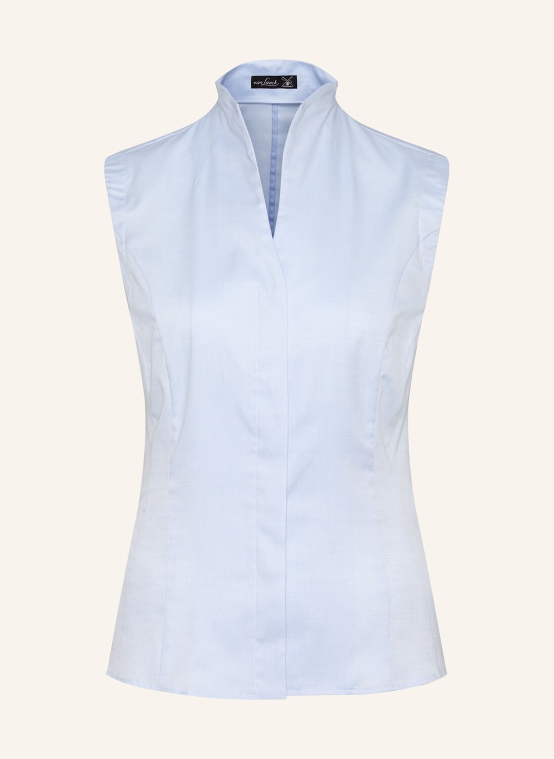 Блузка современного кроя без рукавов с бокаловидным воротником van Laack, синий
Блузка современного кроя без рукавов с бокаловидным воротником van Laack, синий