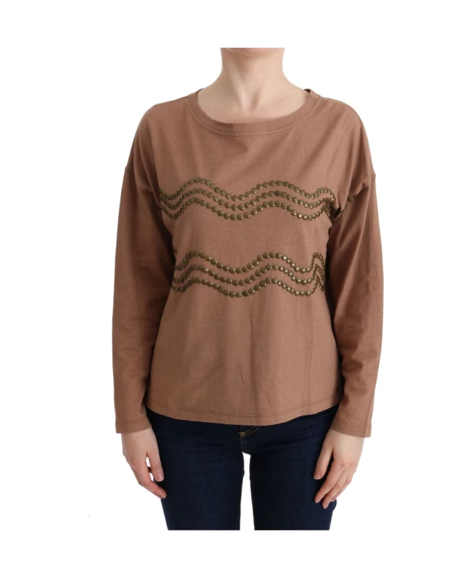 Хлопковый свитер с заклепками John Galliano, коричневый
Хлопковый свитер с заклепками John Galliano, коричневый