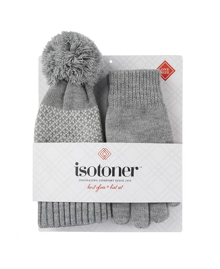 Женский набор вязаных перчаток и шапки Isotoner, серый
Женский набор вязаных перчаток и шапки Isotoner, серый