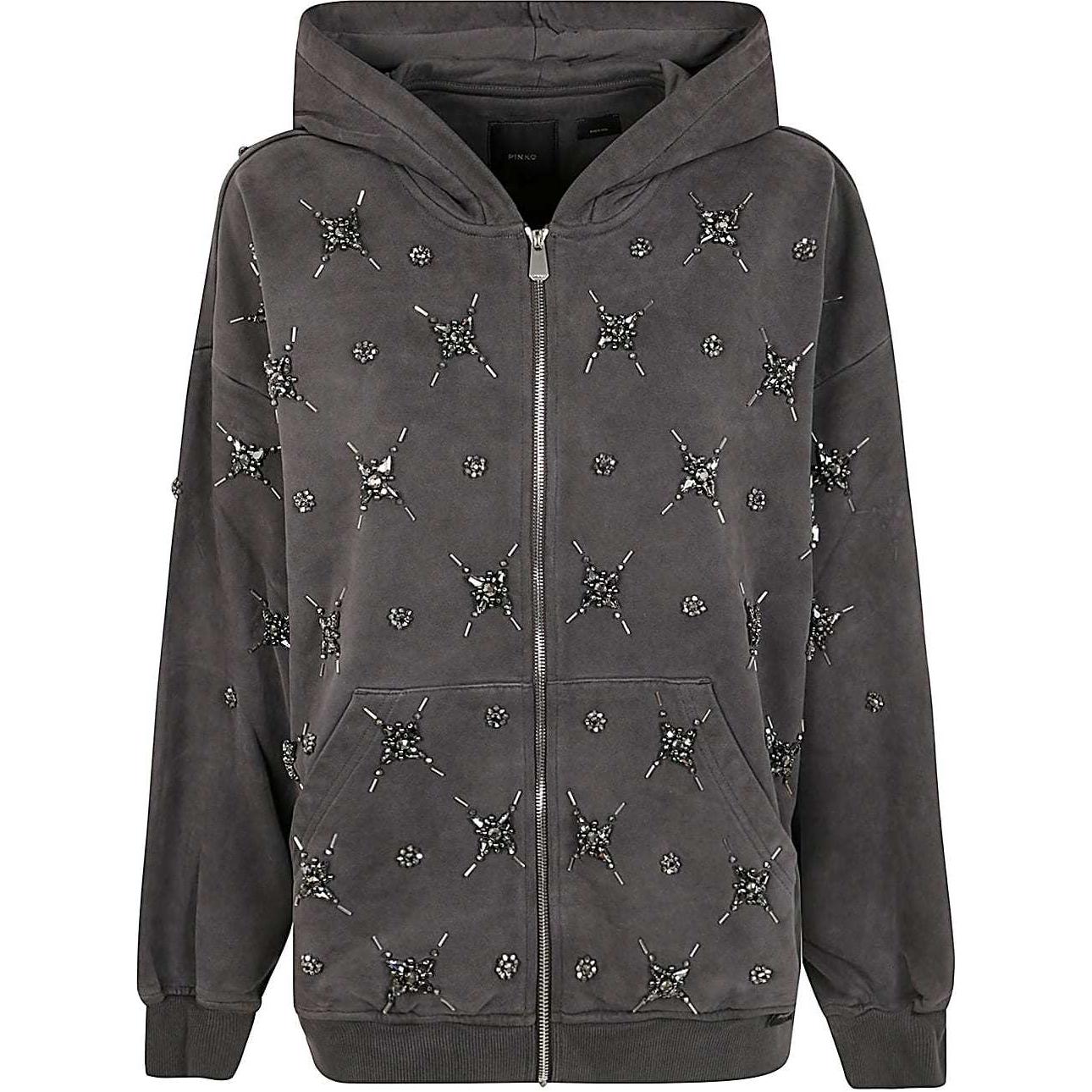 PINKO Комбинированный худи с молнией, Gray 
PINKO Комбинированный худи с молнией, Gray