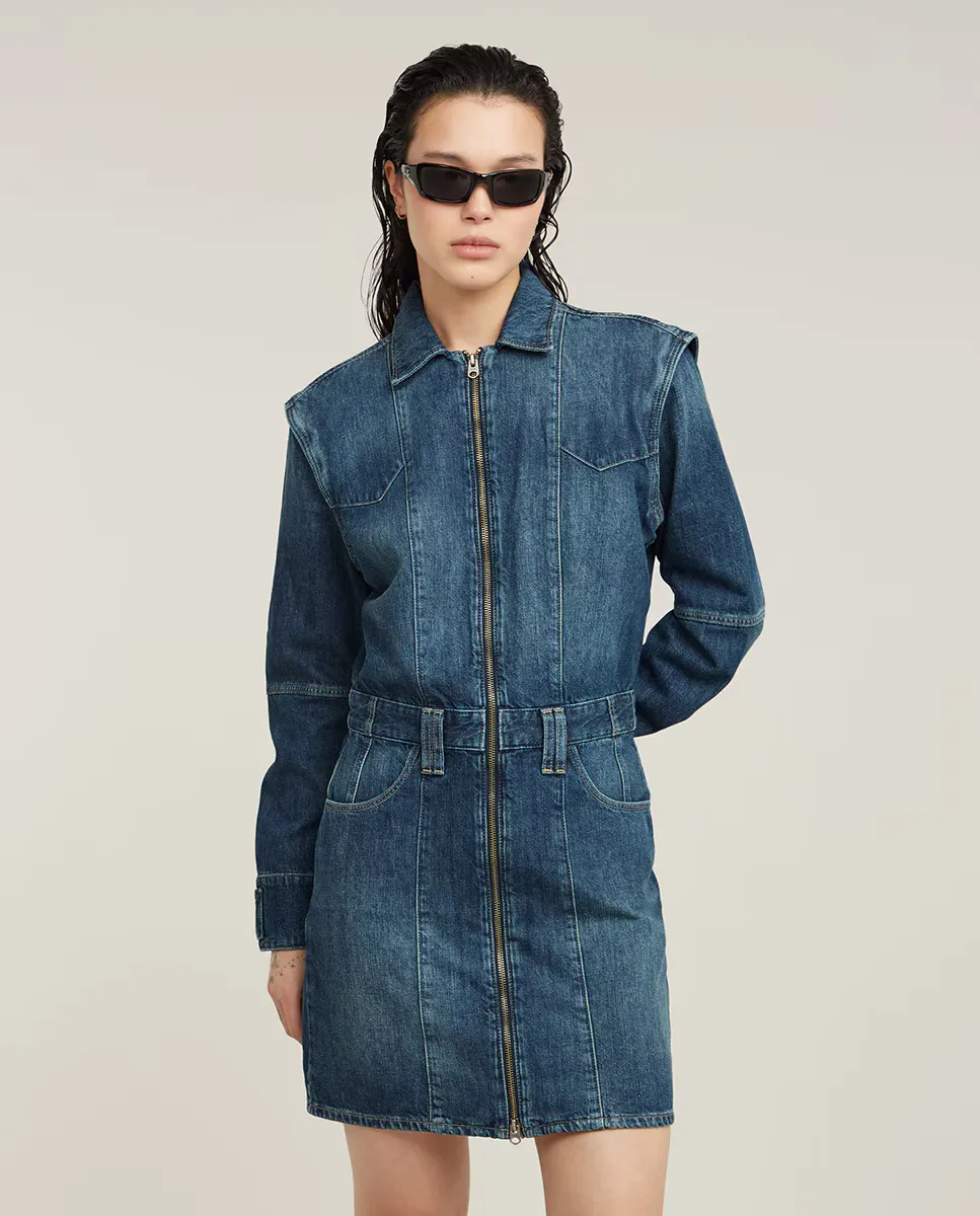 Женское джинсовое байкерское платье G-Star, синий
Женское джинсовое байкерское платье G-Star, синий
