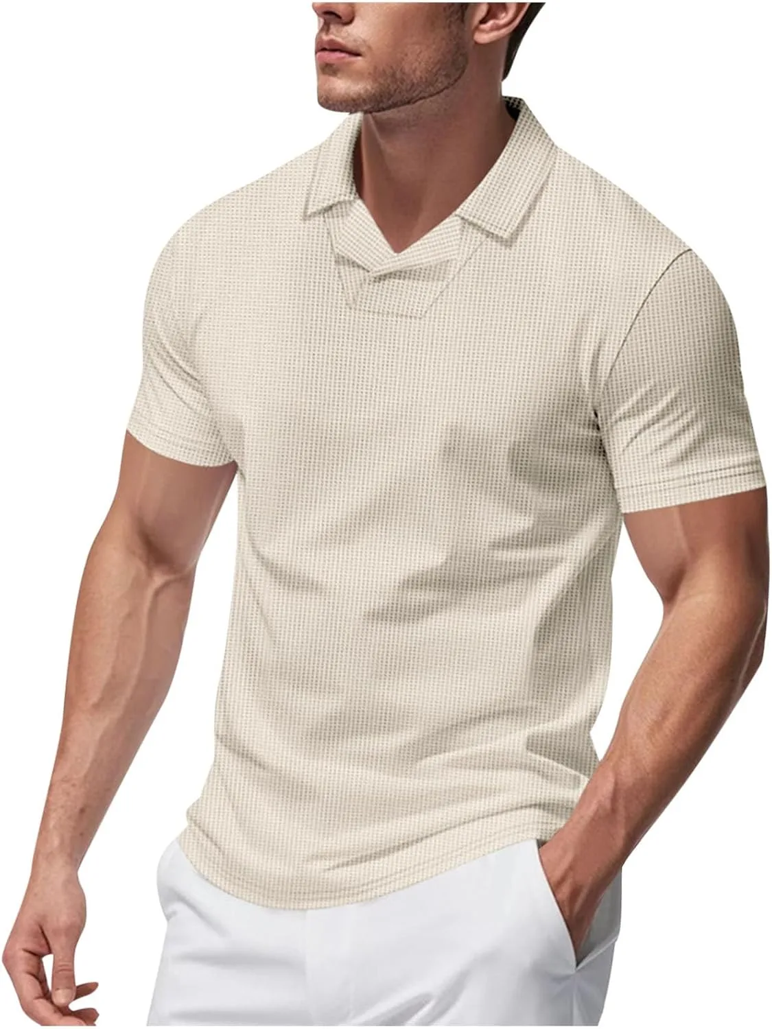 Футболка мужская V-образного выреза с вафельным воротником Cambkatl
Футболка мужская V-образного выреза с вафельным воротником Cambkatl