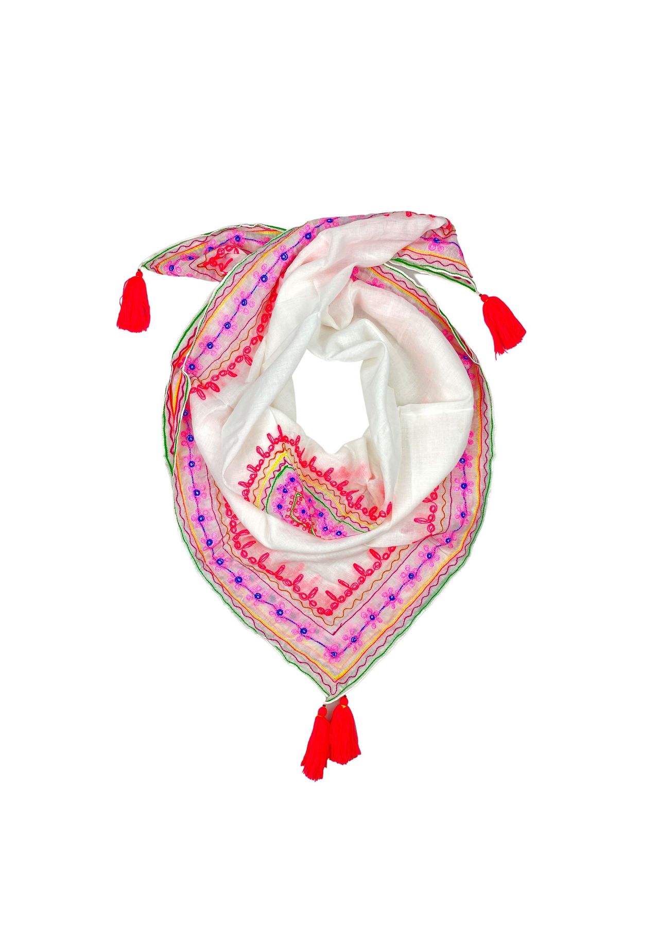 Шарф Ibiza с вышивкой ярких цветовых акцентов Collezione alessandro, белый
Шарф Ibiza с вышивкой ярких цветовых акцентов Collezione alessandro, белый