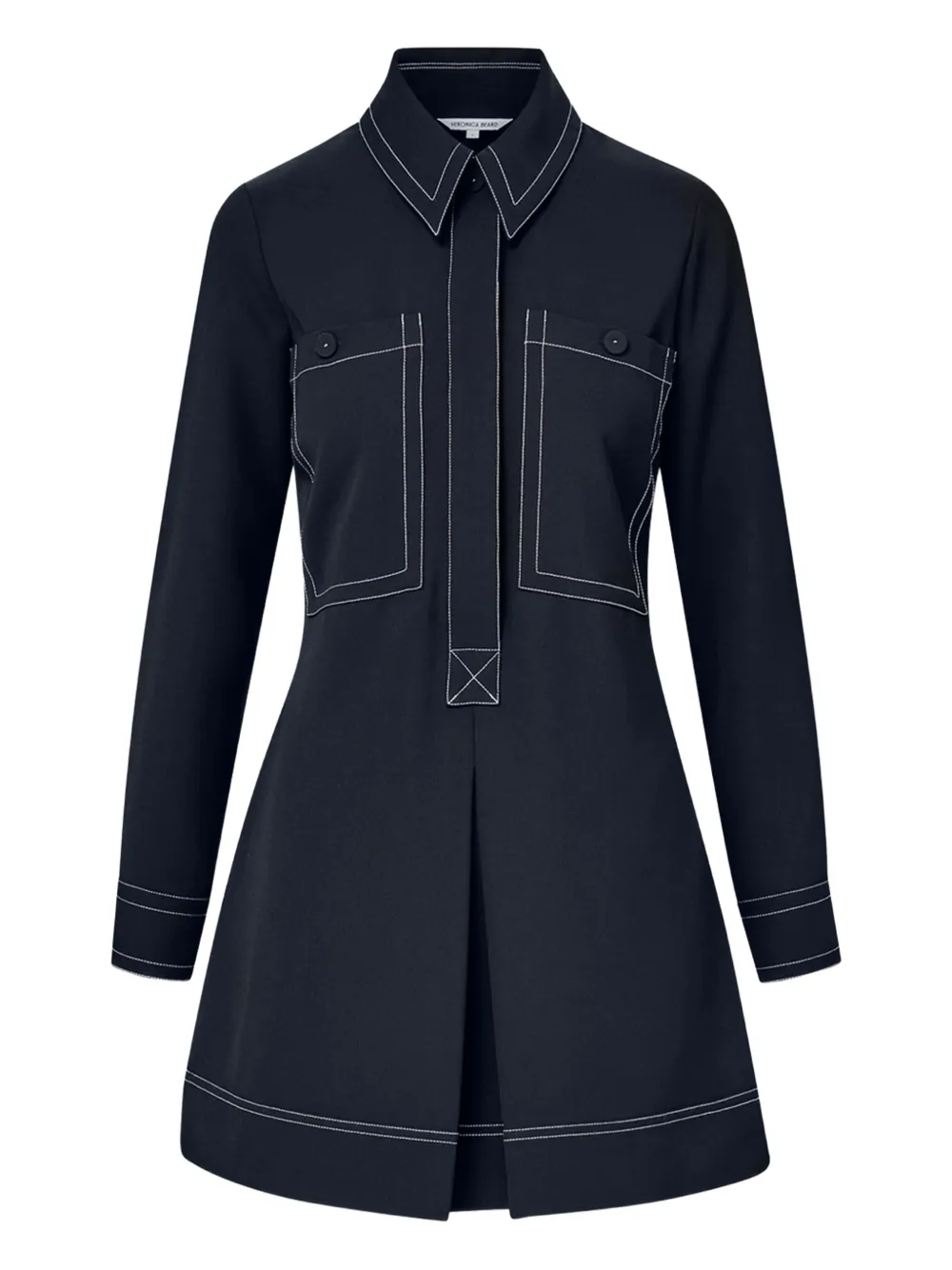 Платье-рубашка мини с контрастной строчкой Veronica Beard, синий
Платье-рубашка мини с контрастной строчкой Veronica Beard, синий