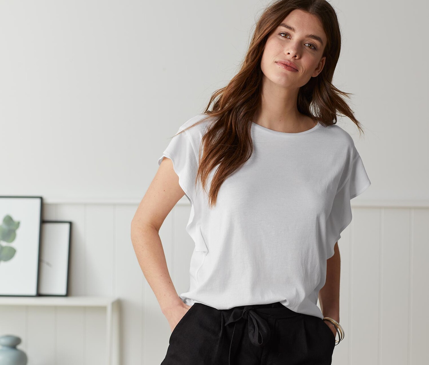 Рубашка с воланом Tchibo, белый
Рубашка с воланом Tchibo, белый