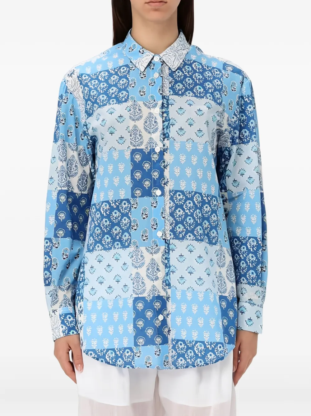 Рубашка Brigitte в технике пэчворк MC2 SAINT BARTH, синий 
Рубашка Brigitte в технике пэчворк MC2 SAINT BARTH, синий