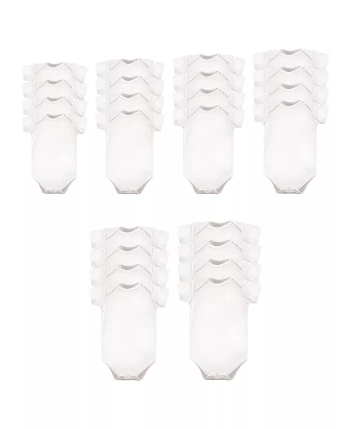 Хлопковые боди 24 шт., белые, 0-24 месяца Luvable Friends, белый 
Хлопковые боди 24 шт., белые, 0-24 месяца Luvable Friends, белый