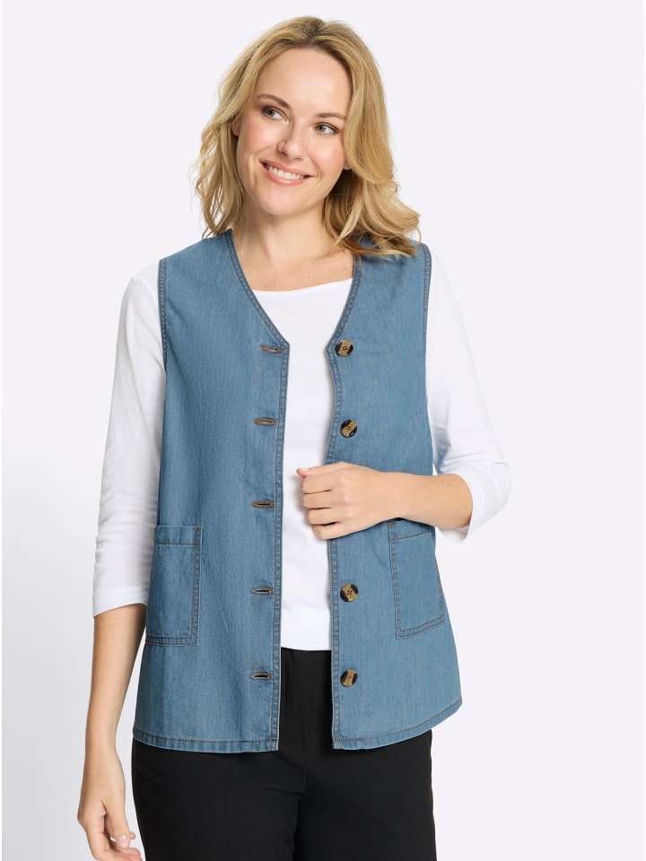 Sieh an! Джинсовый жилет синего выбеленного цвета
Sieh an! Джинсовый жилет синего выбеленного цвета