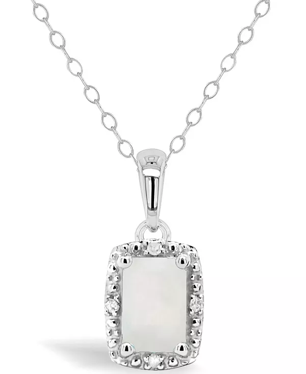 Ожерелье с подвеской из стерлингового серебра с опалом (1/3 карата) и бриллиантами (также доступно в цвете аквамарин) Macy'S, opal
Ожерелье с подвеской из стерлингового серебра с опалом (1/3 карата) и бриллиантами (также доступно в цвете аквамарин) Macy'S, opal