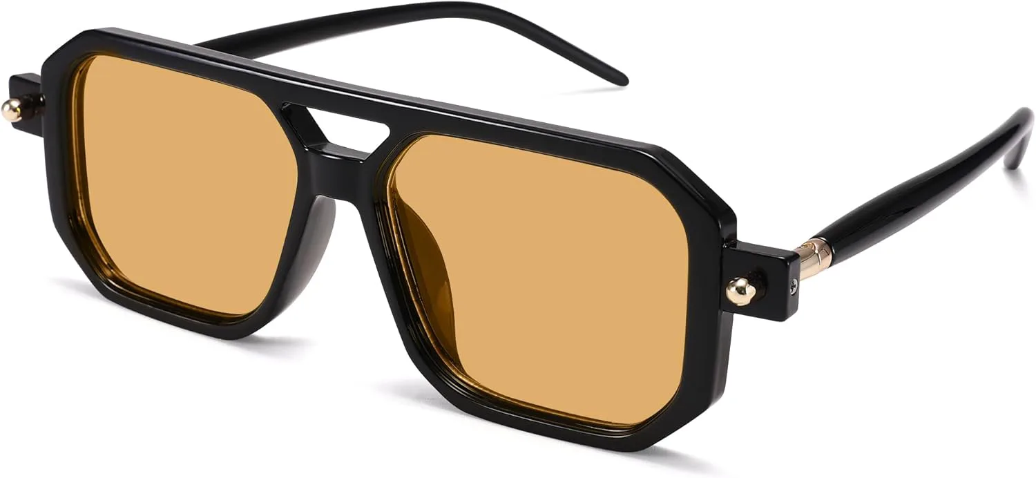 Винтажные солнцезащитные очки-авиаторы LIU·WEN 70-х годов для женщин и мужчин - ретро-оправа, квадратная форма, защита от ультрафиолета UV400, A3 Black/Orange
Винтажные солнцезащитные очки-авиаторы LIU·WEN 70-х годов для женщин и мужчин - ретро-оправа, квадратная форма, защита от ультрафиолета UV400, A3 Black/Orange