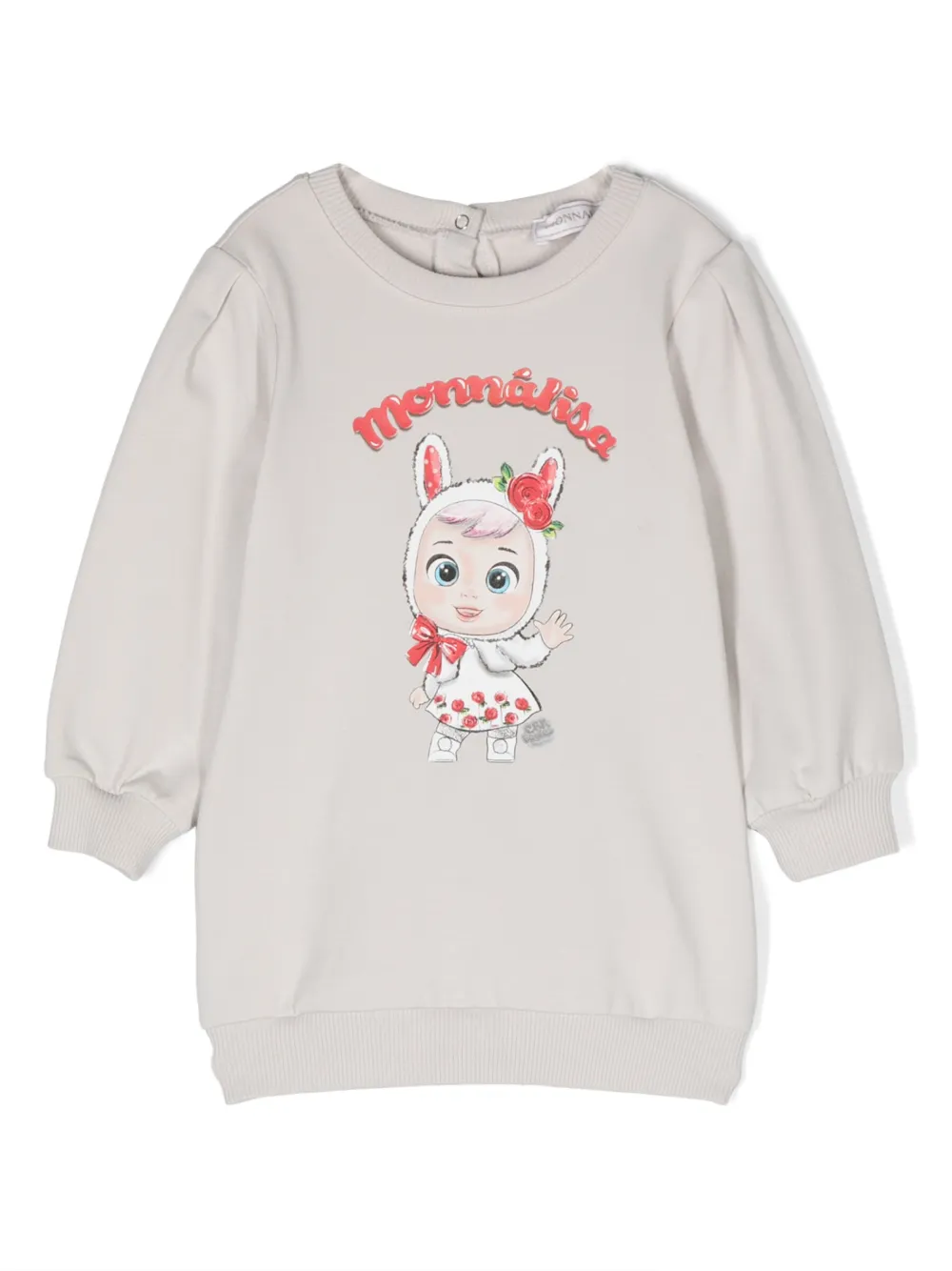 Платье с логотипом Monnalisa, нейтральный 
Платье с логотипом Monnalisa, нейтральный