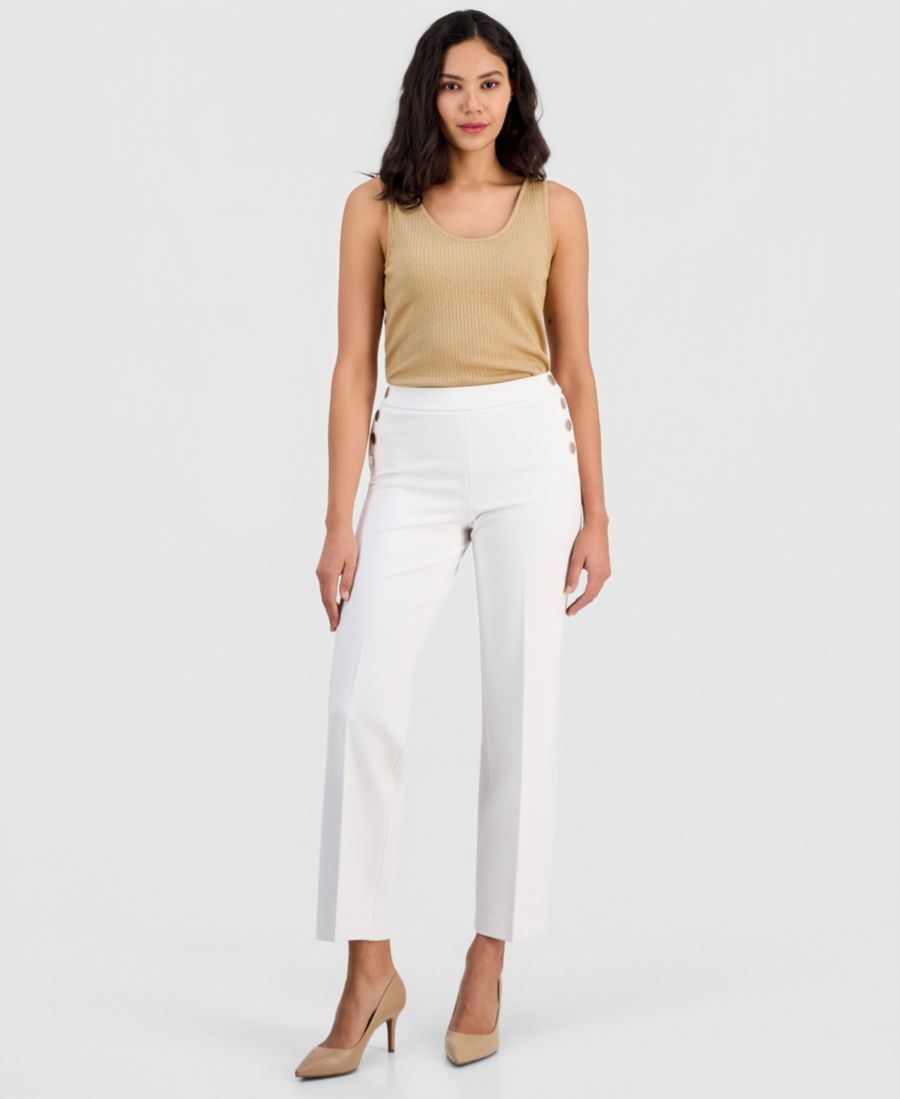 Женские брюки с высокой посадкой на резинке Anne Klein, White Dove
Женские брюки с высокой посадкой на резинке Anne Klein, White Dove