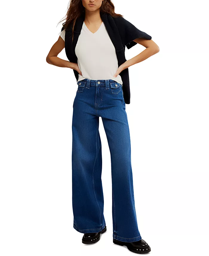 Женские джинсы-палаццо Kellee с высокой талией Free People, синий
Женские джинсы-палаццо Kellee с высокой талией Free People, синий