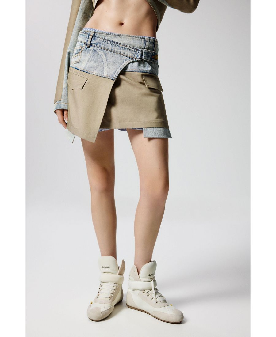 Женская короткая юбка из двух материалов Desigual, Medium blue
Женская короткая юбка из двух материалов Desigual, Medium blue