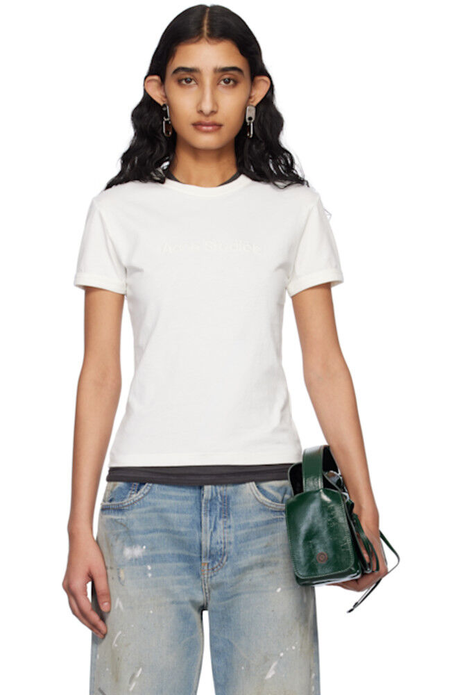 Белая приталенная футболка с логотипом Acne Studios
Белая приталенная футболка с логотипом Acne Studios