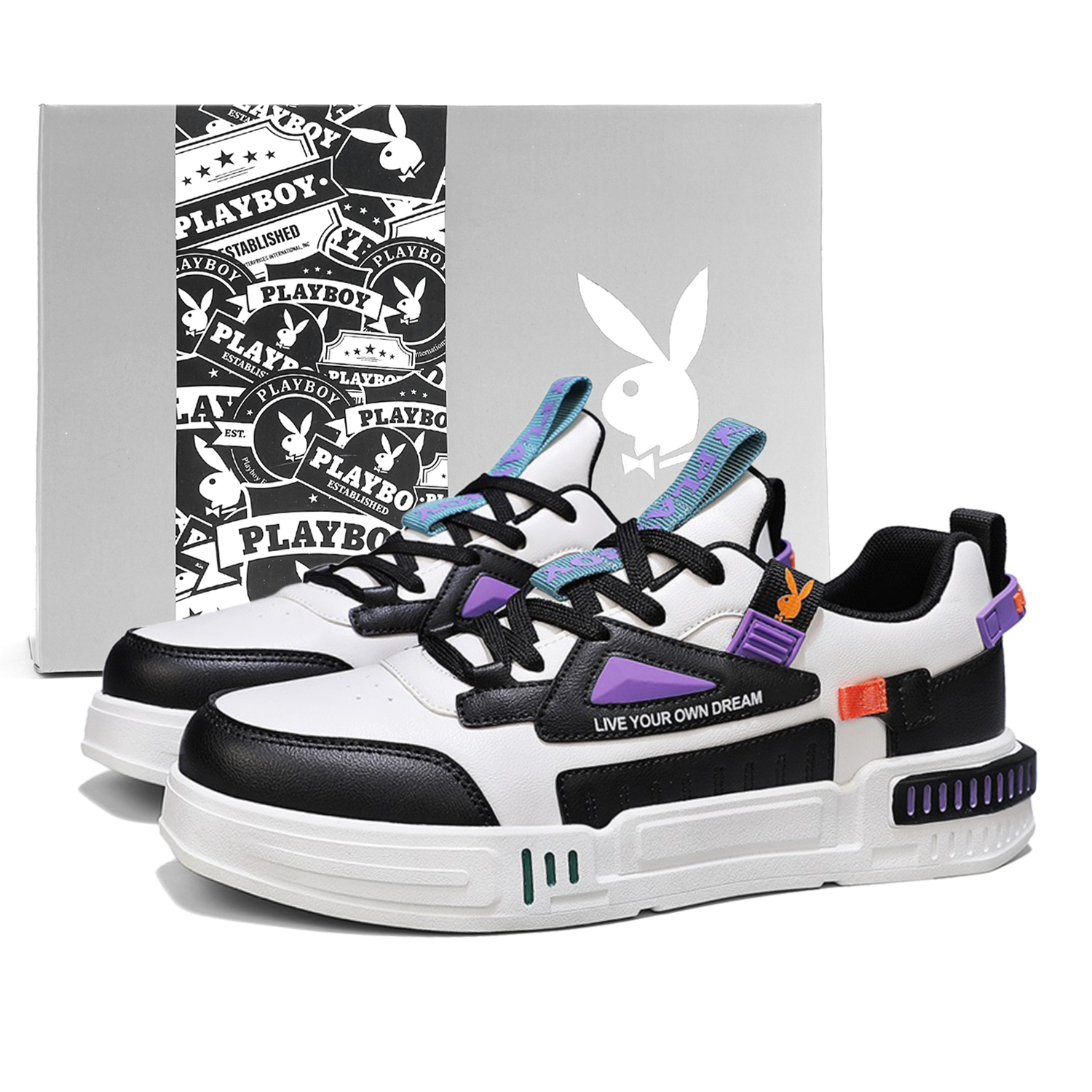 Playboy Низкие скейтерские кроссовки мужские бело-черные, цвет White Black
Playboy Низкие скейтерские кроссовки мужские бело-черные, цвет White Black