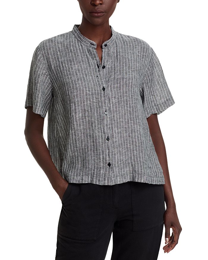 Льняная рубашка с коротким рукавом и воротником-стойкой Eileen Fisher, серый
Льняная рубашка с коротким рукавом и воротником-стойкой Eileen Fisher, серый