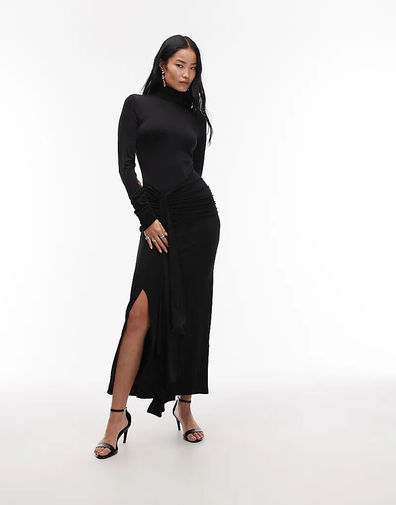 Длинное платье & Other Stories с высоким воротом и драпировкой в виде пучка черного цвета
Длинное платье & Other Stories с высоким воротом и драпировкой в виде пучка черного цвета