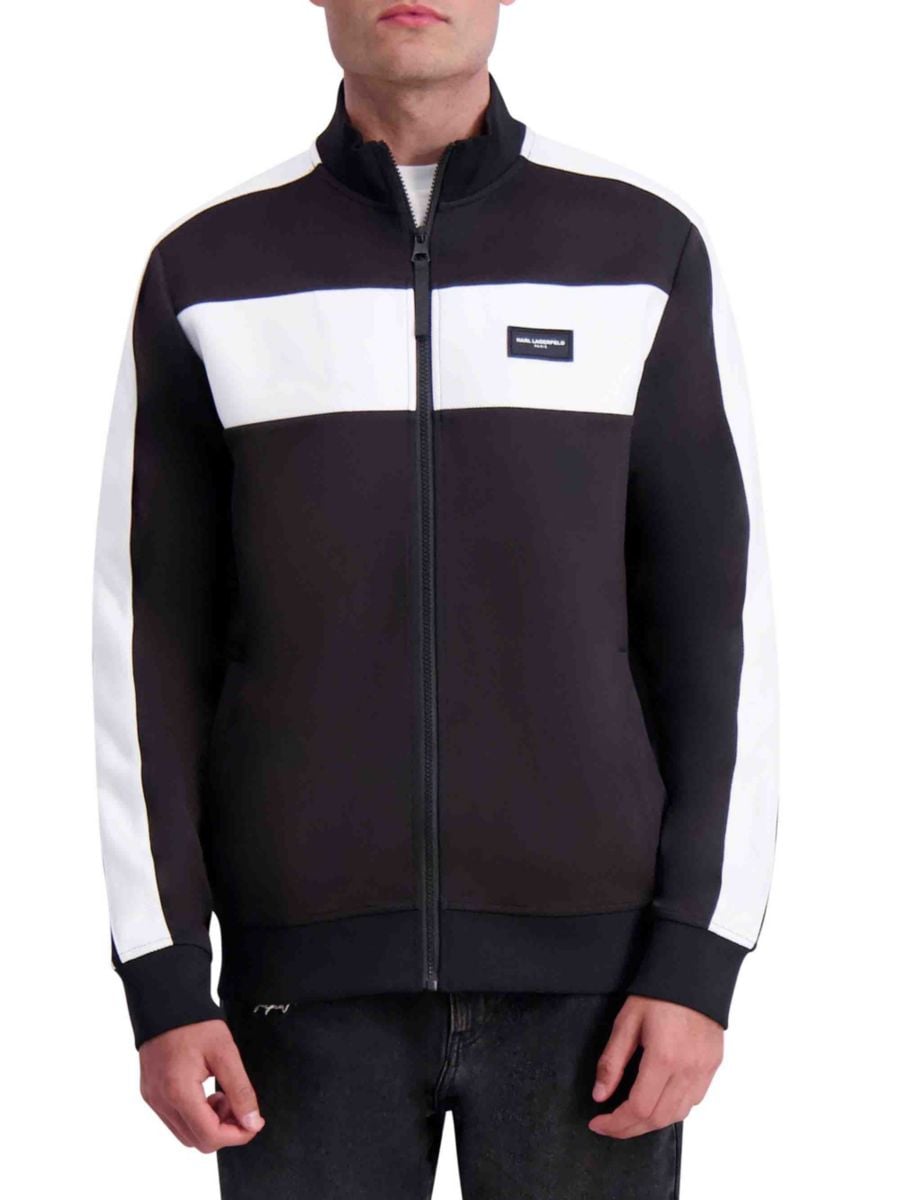 Спортивная куртка с воротником-стойкой в стиле колорблок Karl Lagerfeld Paris, черный
Спортивная куртка с воротником-стойкой в стиле колорблок Karl Lagerfeld Paris, черный