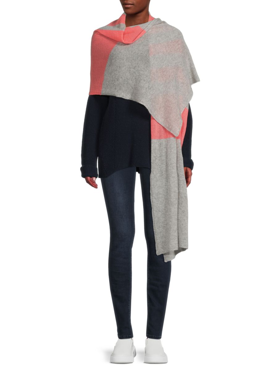 Большой полосатый шарф из кашемирового джерси Portolano, розовый
Большой полосатый шарф из кашемирового джерси Portolano, розовый