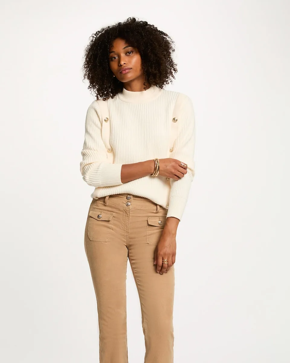 Женский короткий свитер с высоким воротником Morgan, кремовый
Женский короткий свитер с высоким воротником Morgan, кремовый