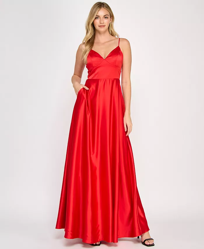 Атласное платье Sherri для юниоров с завязками на спине Crystal Doll, красный
Атласное платье Sherri для юниоров с завязками на спине Crystal Doll, красный