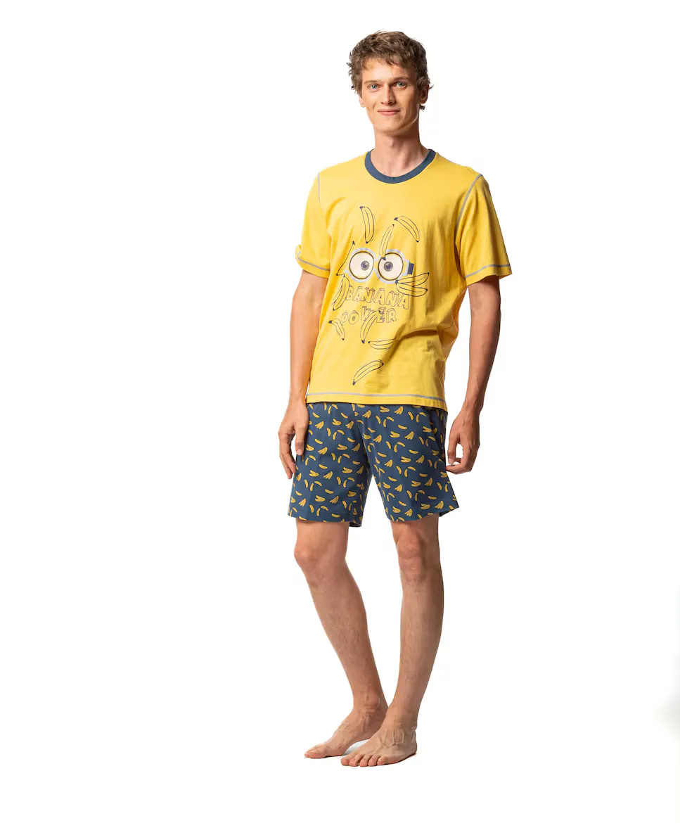 Мужская короткая трикотажная пижама с принтом SOY, желтый
Мужская короткая трикотажная пижама с принтом SOY, желтый