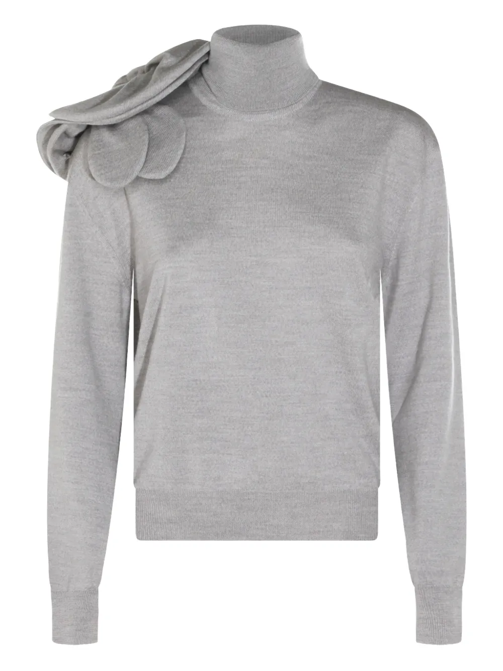 Вязаное изделие с цветочной аппликацией и воротником-гольф Moschino, серый
Вязаное изделие с цветочной аппликацией и воротником-гольф Moschino, серый