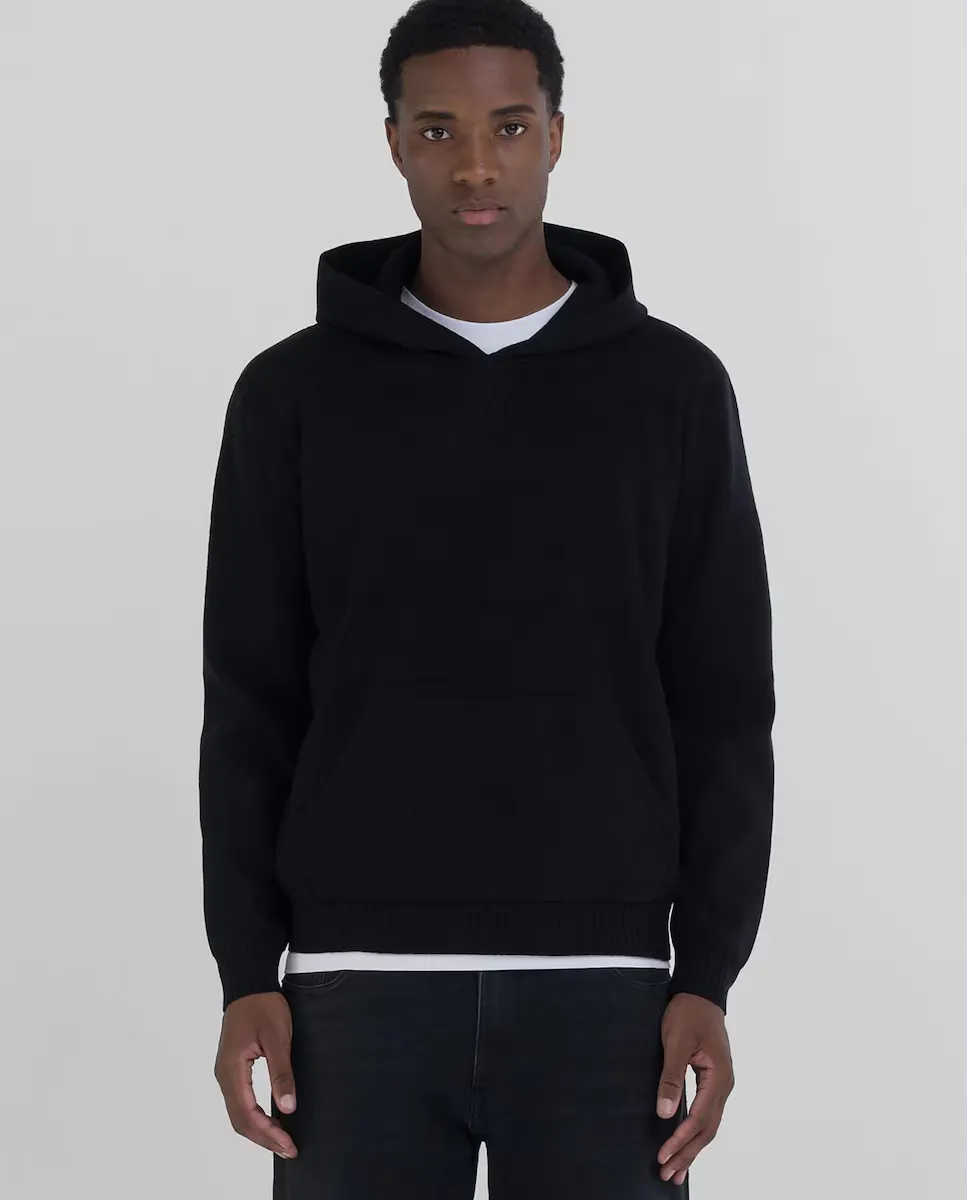 Мужской свитер с капюшоном Replay, черный 
Мужской свитер с капюшоном Replay, черный