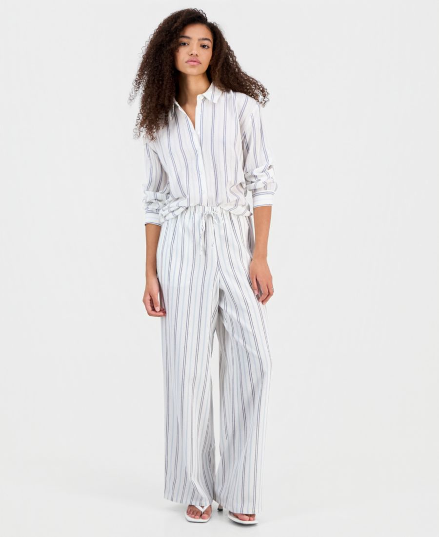 Брюки из льняной смеси с широкими штанинами для подростков Hippie Rose, Wht/indigo Stripe
Брюки из льняной смеси с широкими штанинами для подростков Hippie Rose, Wht/indigo Stripe